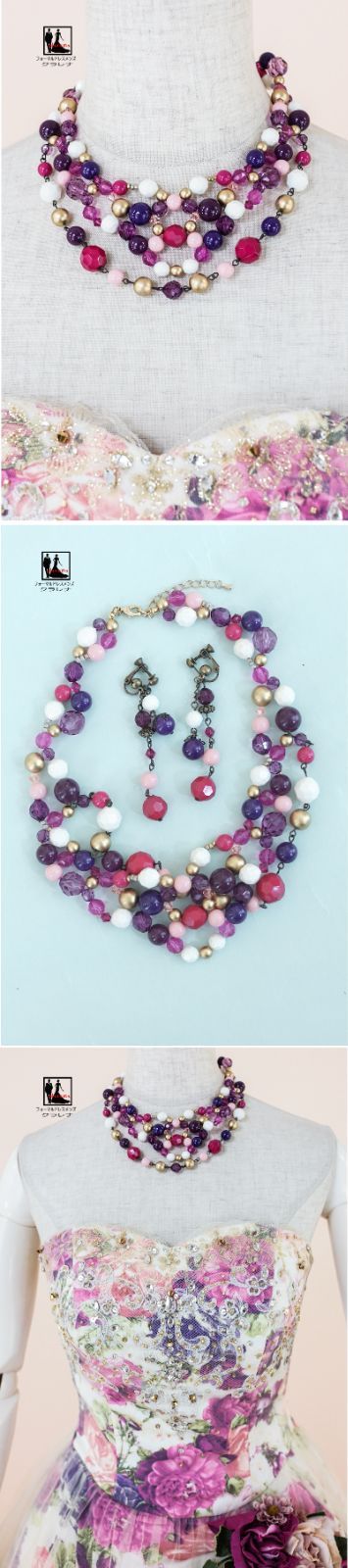 フォーマルドレス》販売 クラレナの ネックレス イヤリング付き Aya na  