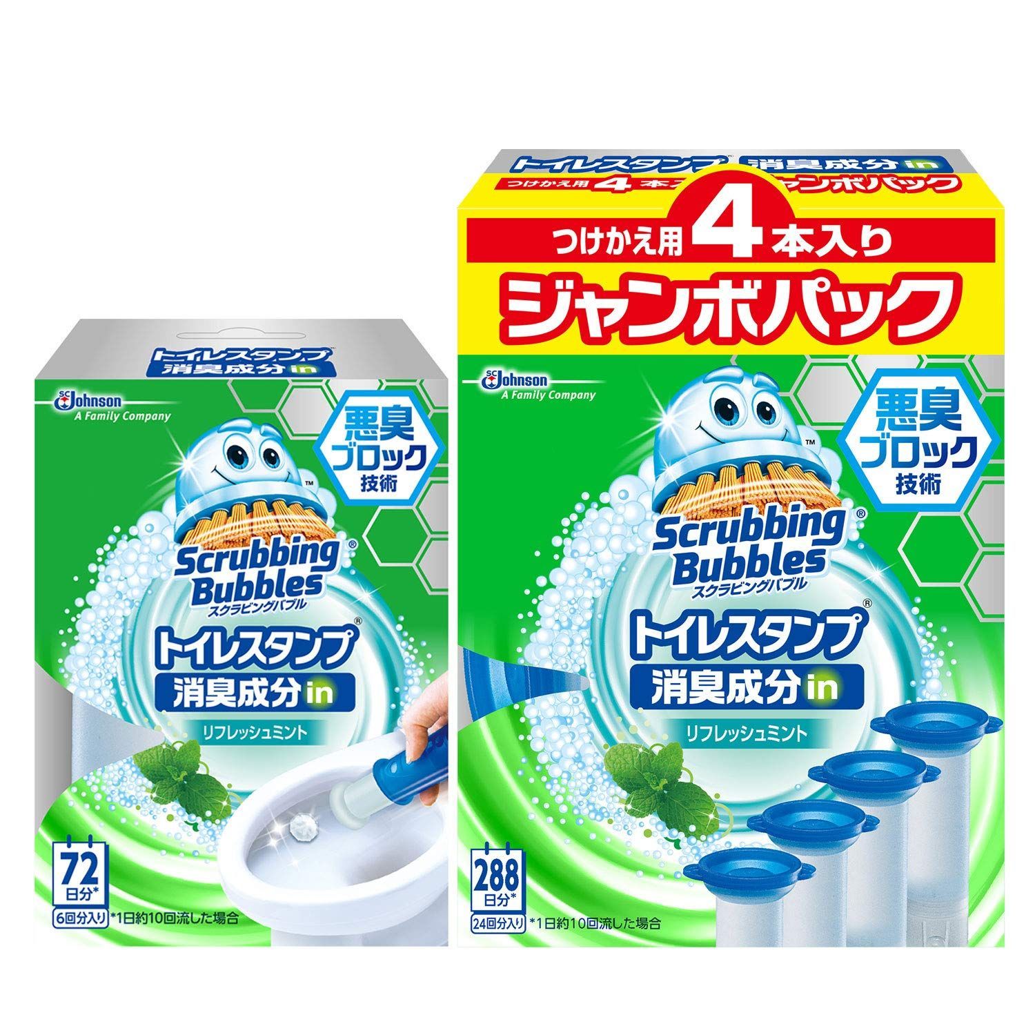 数量 掃除 トイレ 付け替え用 洗浄剤 トイレ洗剤 5本 30スタンプ分 黒ずみ 本体ハンドル 詰め替え用 消臭 リフレッシュミントの香り 消臭成分in 汚れ防止 トイレスタンプ トイレ掃除 悪臭ブロック スクラビングバブル まとめ買い