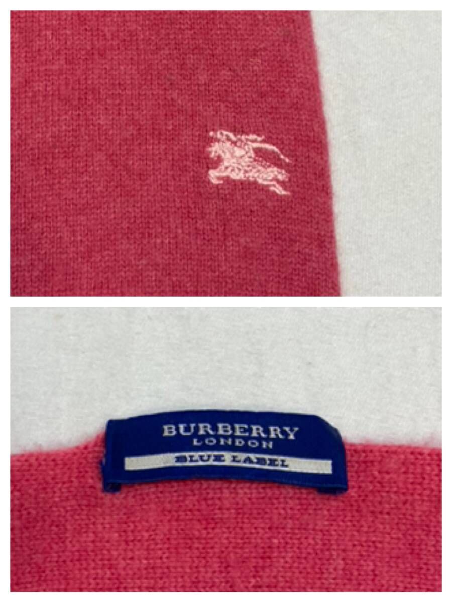 Burberry LONDONマフラー Red BURBERRY LONDON BLUE LABELバーバリー ロンドン ブルーレーベル