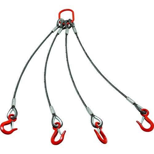 2営業日で発送 TRUSCO トラスコ中山 TRUSCO 4本吊りアルミロックスリング フック付き 6mmX1.5m