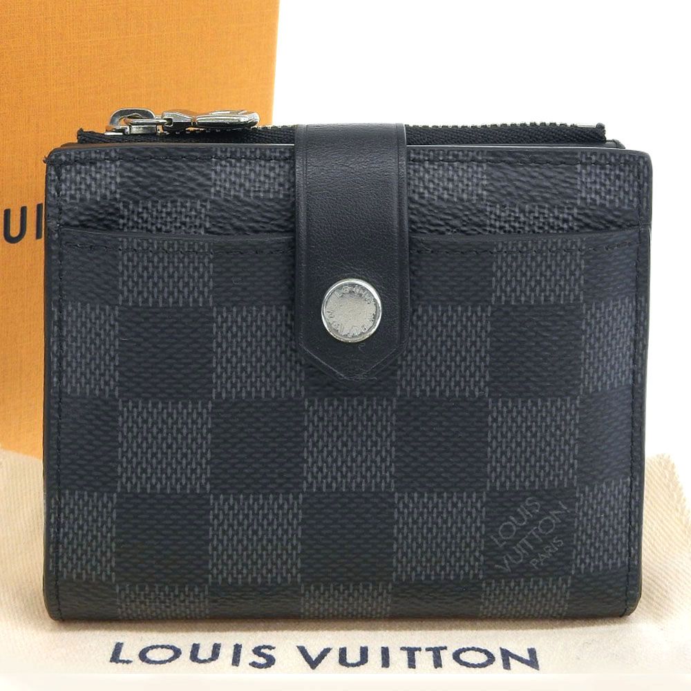 本物保証】 箱・布袋付 ルイヴィトン LOUIS VUITTON ダミエ グラフィット ミュルティ ポルトカルト ホック付折り財布 N60451 -  メルカリ