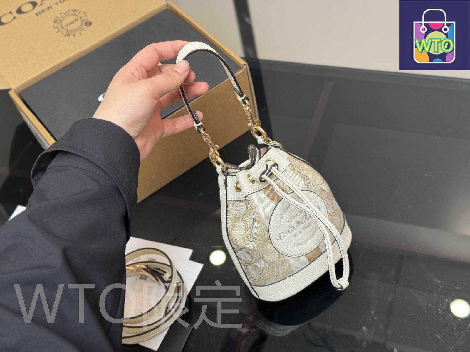 今日WTO】Coach ミニバケツバッグ（デニム）Cute Design-WTO輸入