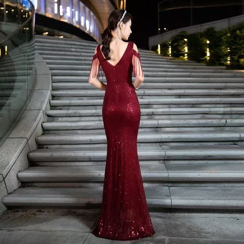 パーティー イベント 特別な日 ロングドレス イブニングドレス シルバー おしゃれ 上品 エレガント ドレス ブライズ MAAHADDERANG_COM