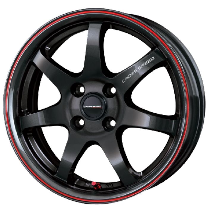 ホイール4本セット CROSS SPEED CR7 グロスガンメタ レッドライン 15インチ 4.5J 45 4H-100