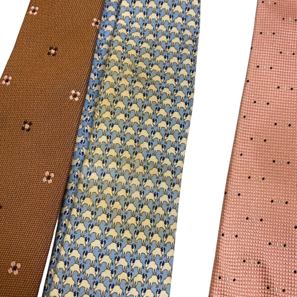 エルメス HERMES ネクタイ フェラガモ イヴサンローラン  他 ブランドネクタイ 21本セット 大量 まとめ ピンク HERMESエルメス フェラガモ イヴサンローラン 他 ブランドネクタイ 21