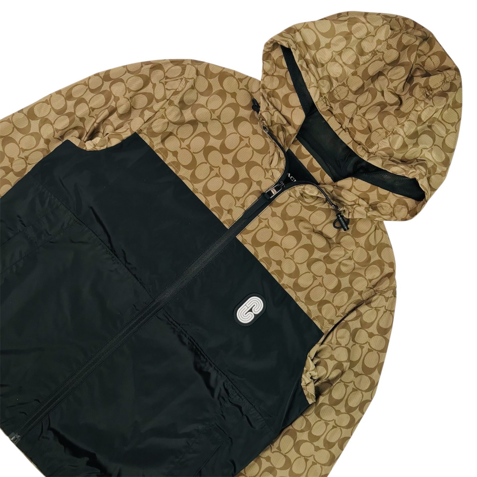 良品☆COACH・コーチ メンズ シグネチャー柄切替し ラバーブランド 