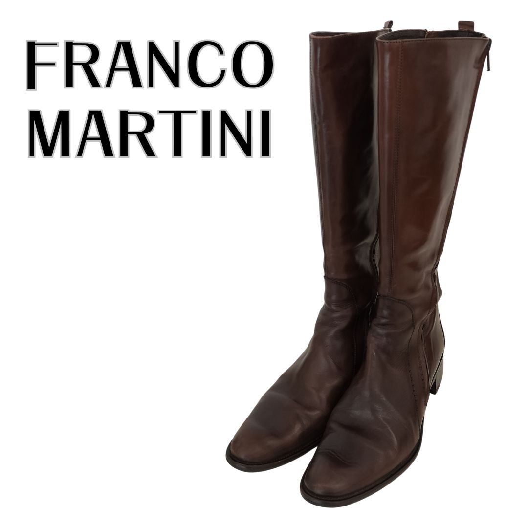 FRANCO MARTINI フランコマルティーニ 【イタリア製】 36／22.5cm相当 茶色 ダークブラウン ロングブーツ - メルカリ