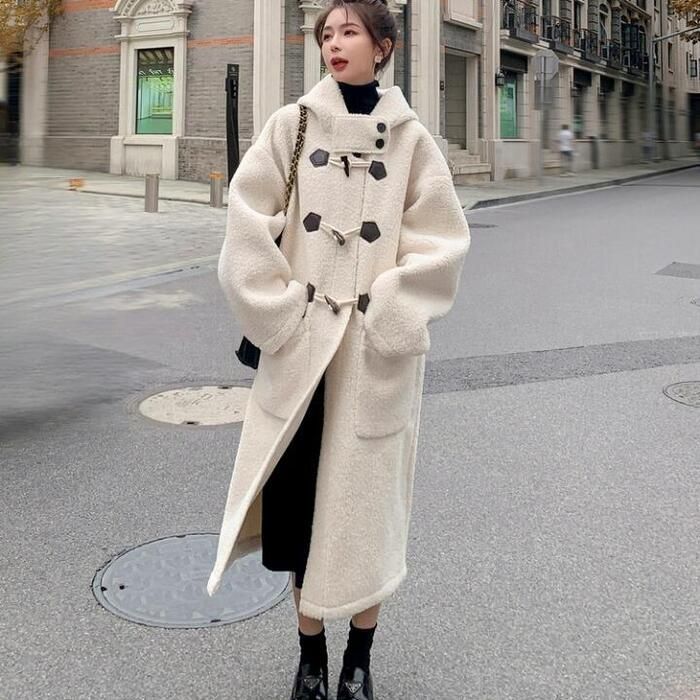 美品 NON NO アルパカモヘアシャギーチェックダッフルコート ロングコート 美品 NON NO アルパカモヘアシャギーチェックダッフルコート