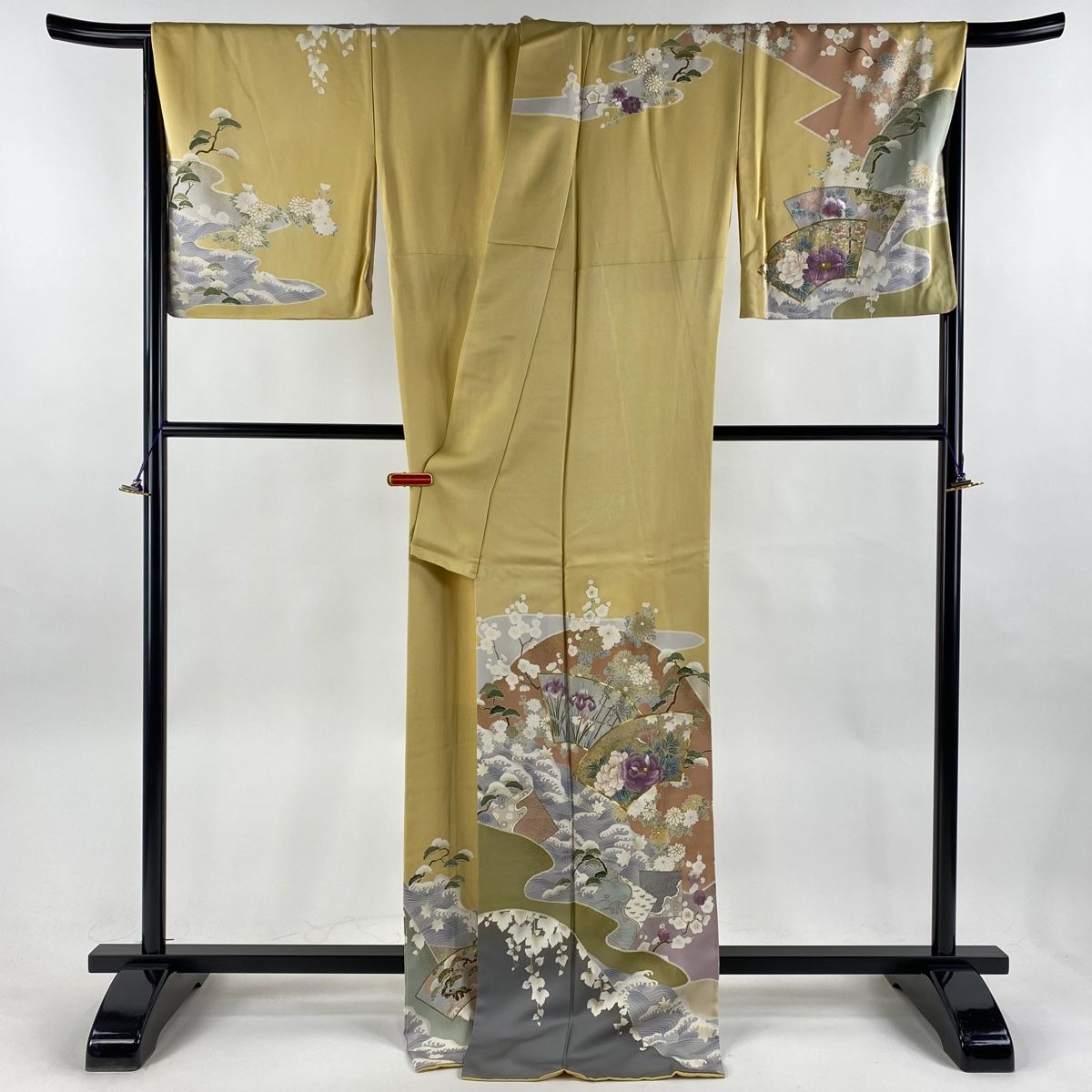 平和屋着物○創業460年・千總 訪問着 刺繍 風景草花文 金糸 高島屋扱い