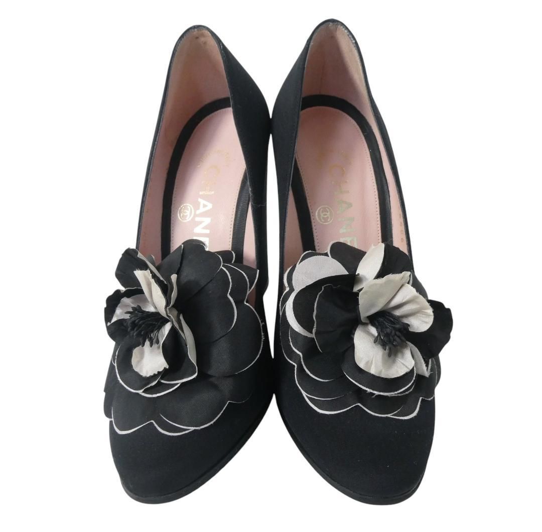 DA1356 CHANEL シャネル　ハイヒール　花柄　薔薇装飾　レディース DA1356 CHANEL シャネル ハイヒール 花柄 薔薇装飾 レディース DA1356