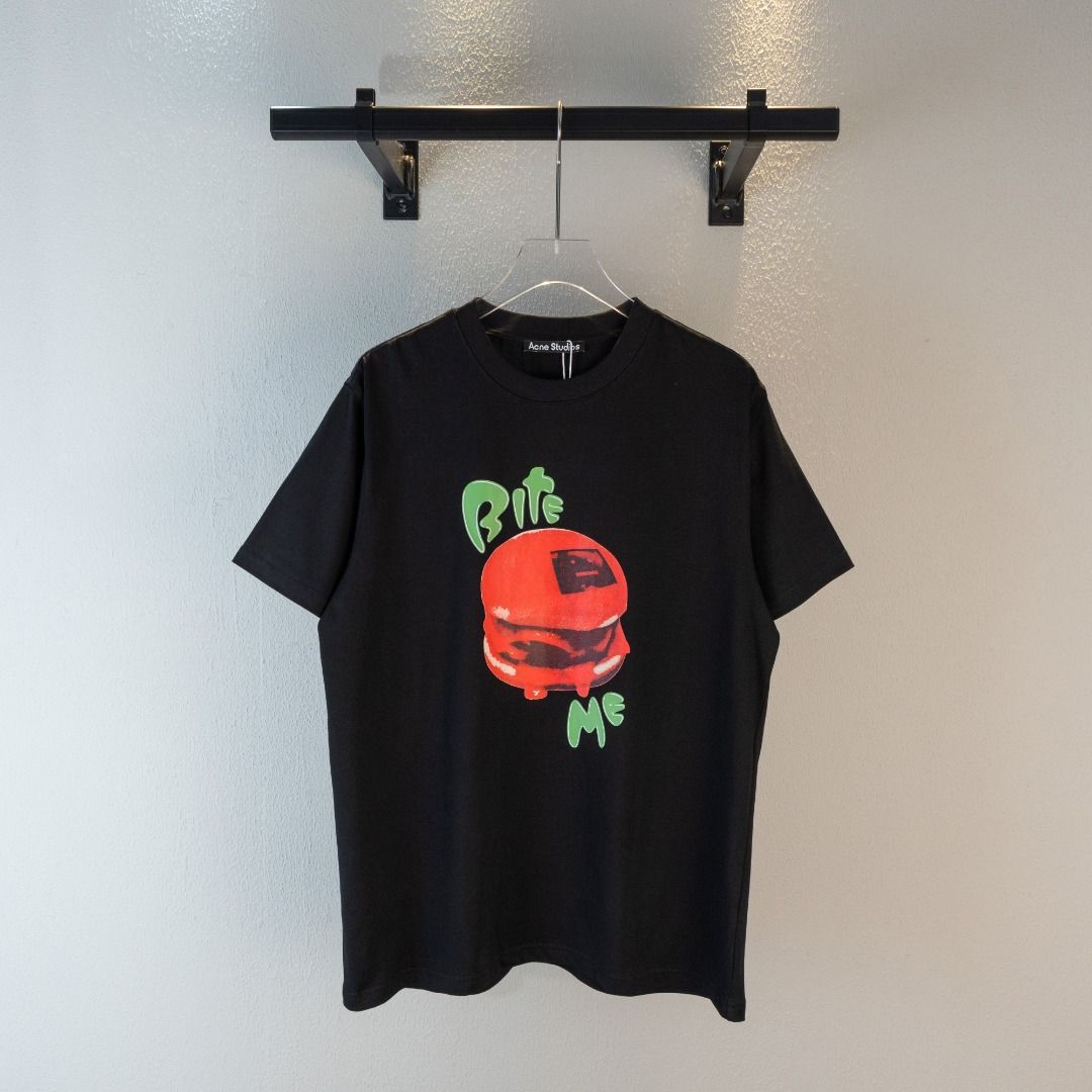 Acne Studios 新作ハンバーガープリント柄半袖ラウンドネック