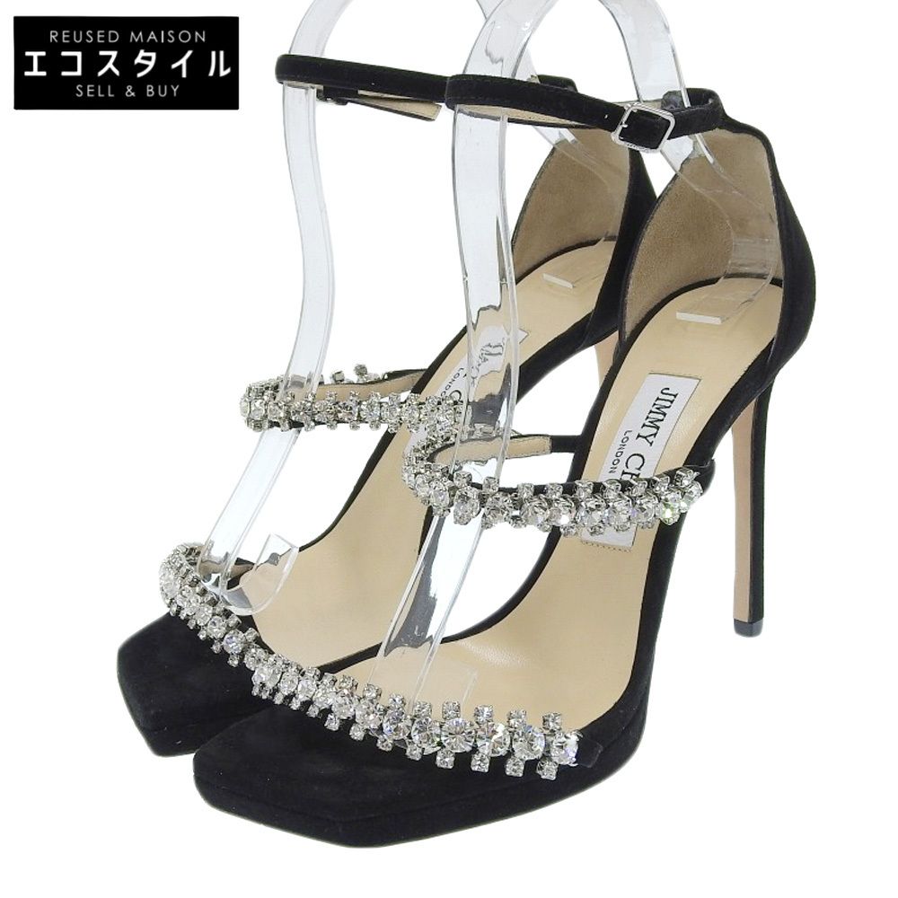 値引き‼️JIMMY CHOO✨】ビジュー アンクルストラップ サンダルWH