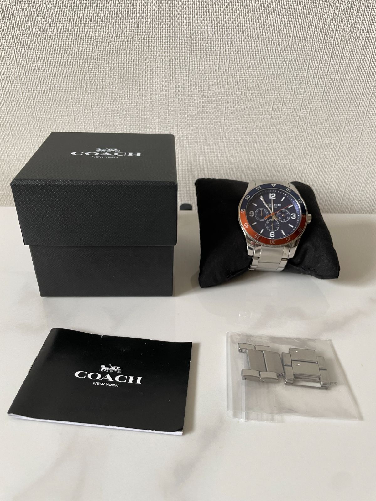 美品】COACH CASEY 42MM SS BEZEL BRACELET コーチ ケイシー ウォッチ 