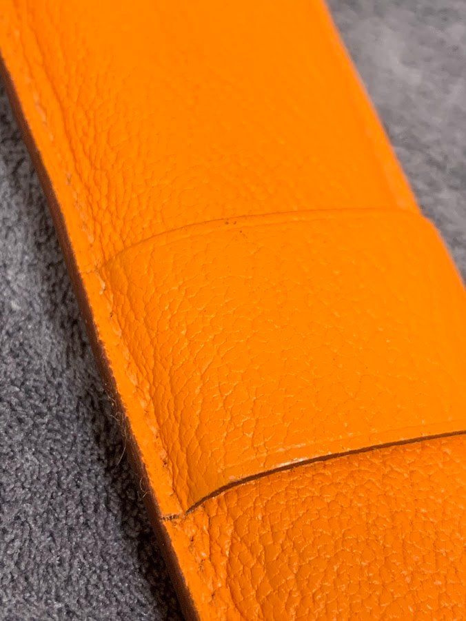 ☆ HERMES レザー ペンケース オレンジ Hermes エルメス ピッコロ