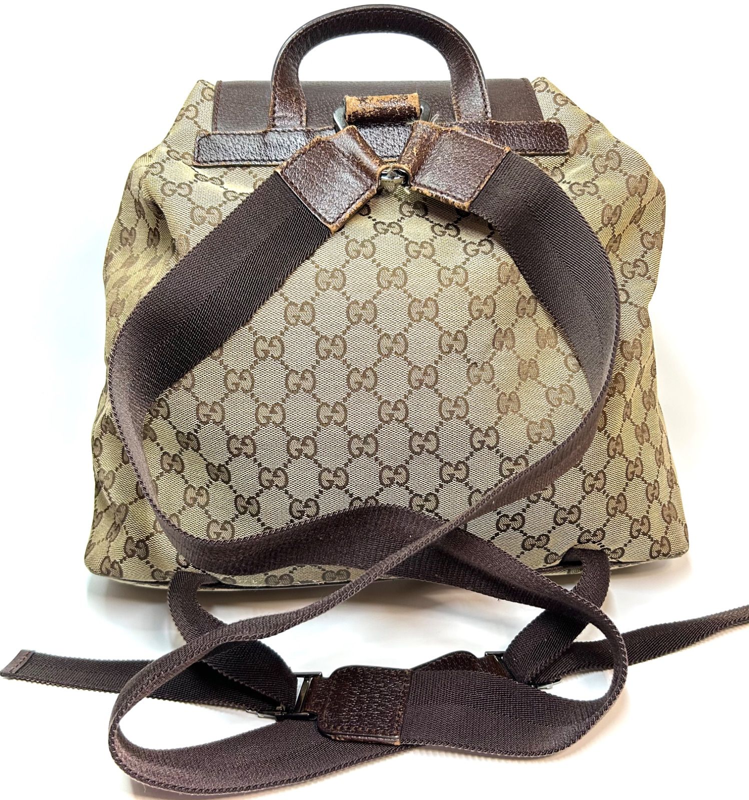 GUCCI グッチ バッグパック リュック ロゴ 巾着 GG キャンバス