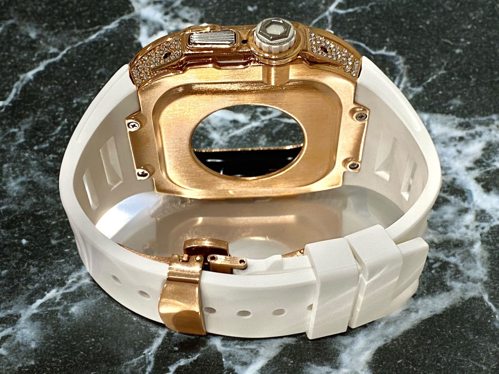 8スクリューアップルウォッチラバーベルトケース49mmウルトラultra ultra2キラキラダイヤメンズレディースApple