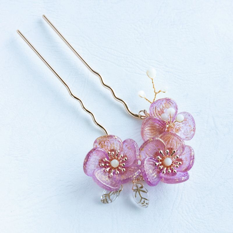 お花のかんざし　U字　 ヘアアクセサリー  簪