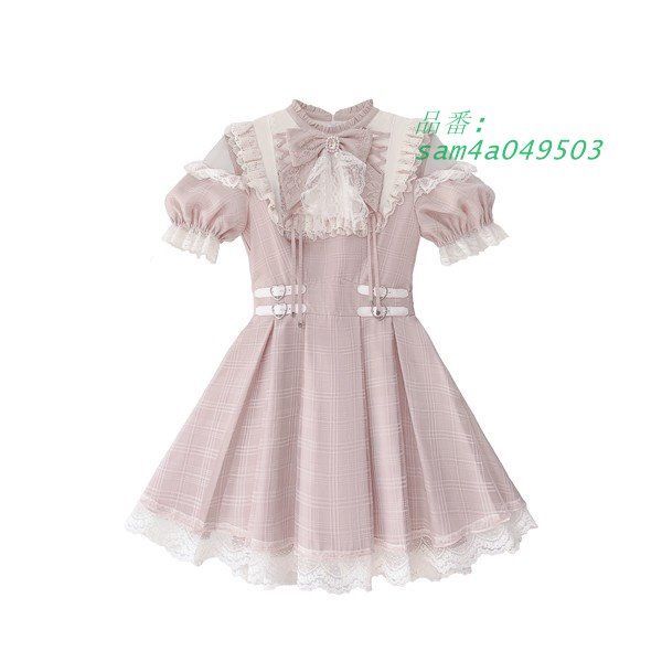 量産型 ワンピース チェック柄 地雷系 夏 セットアップ 女子 半袖 レース M L レディース 通勤 S ピンク リボンお出かけ am4a049503 WWW_TRAVELLANDINDIA_COM