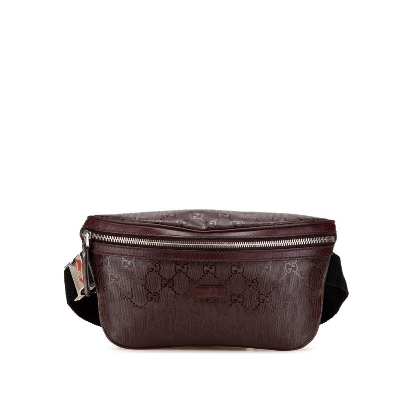 グッチ GGインプリメ ボディバッグ ウエストバッグ 233269 ボルドー ワインレッド PVC レザー レディース GUCCI 1-0205602