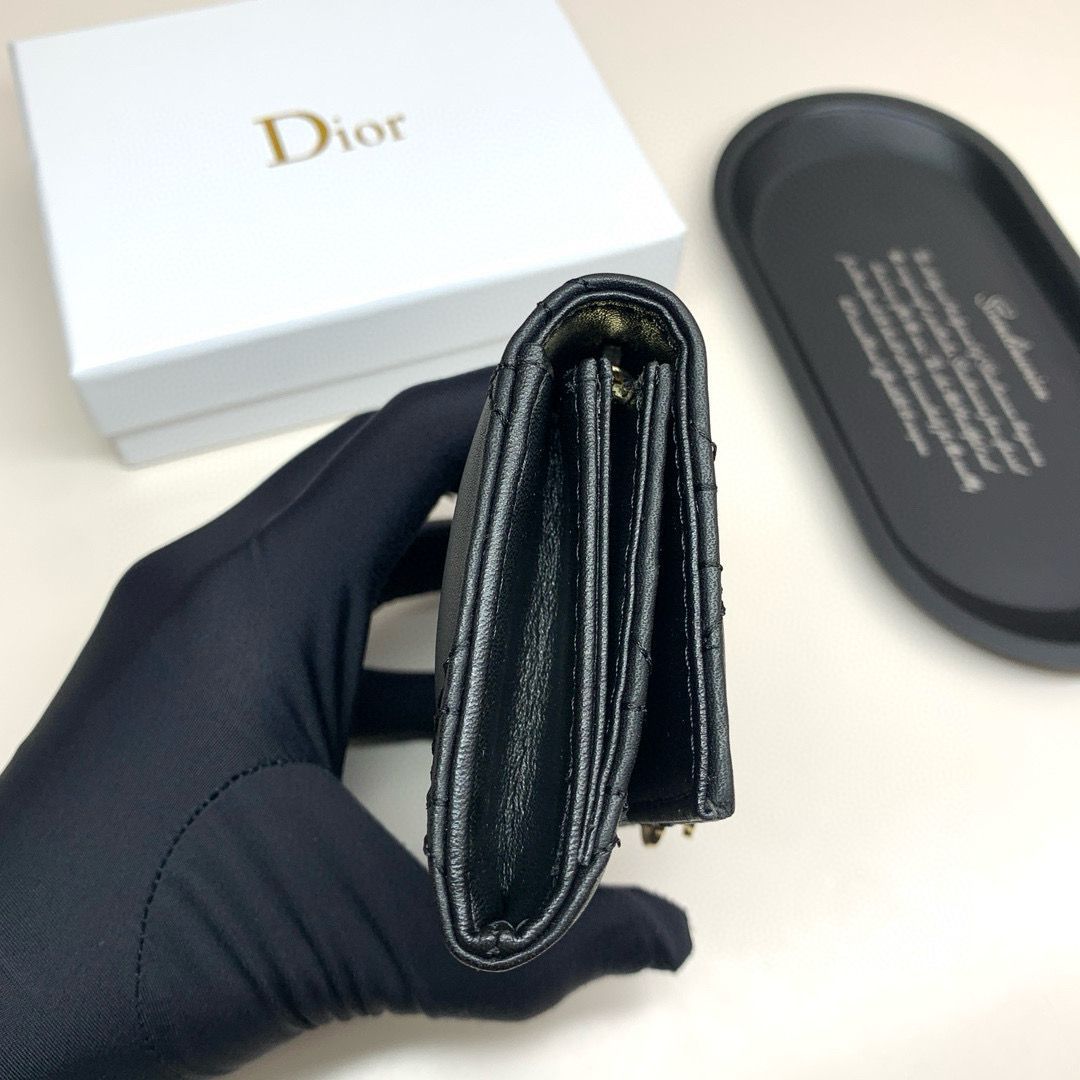 今日特価】Dior 923 ミニレディディオールウォレット, ブラック