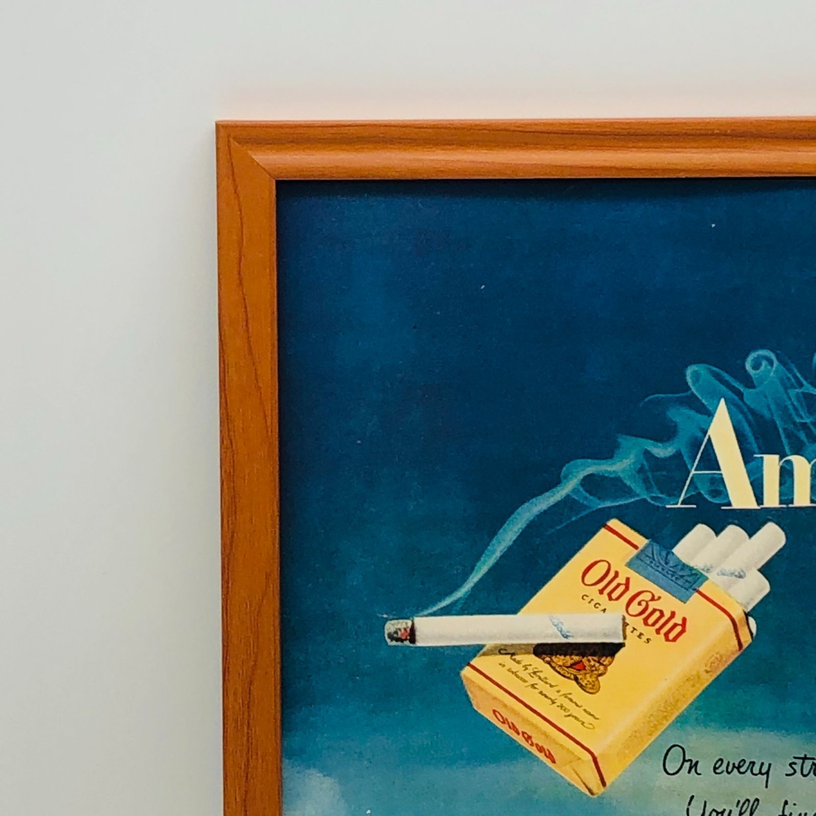 ビンテージ 広告 ポスター フレーム付 当時物 『 オールドゴールド 煙草 (Old Gold) 』 1950's オリジナル アメリカ 輸入雑貨 ヴィンテージ  雑誌 アドバタイジング レトロ ( AZ1647 ) - メルカリ