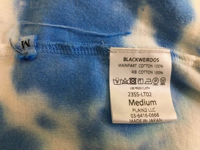 【中古】23SS 日本製 BLACK WEIRDOS ﾌﾞﾗｯｸ ｳｨﾄﾞｰ Tｼｬﾂ 長袖 ﾛﾝｸﾞ ﾀｲﾀﾞｲ TieDye L/S Tee ｸﾞﾗﾌｨｯｸ ﾌﾞﾙｰ系 M 33839660