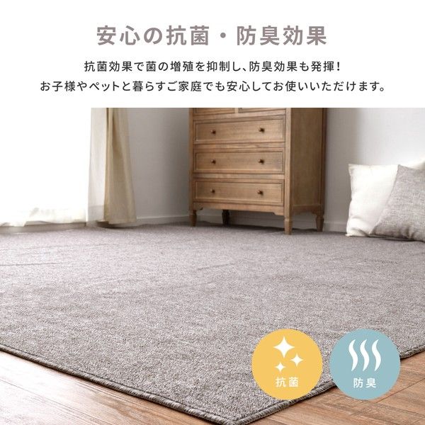 敷き詰めカーペット タフト 平織り 防炎 抗菌 防臭 カットOK 日本製
