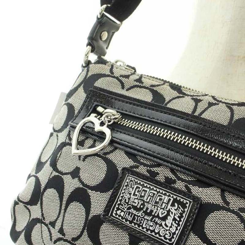 コーチ COACH シグネチャー ショルダーバッグ キャンバス グレー