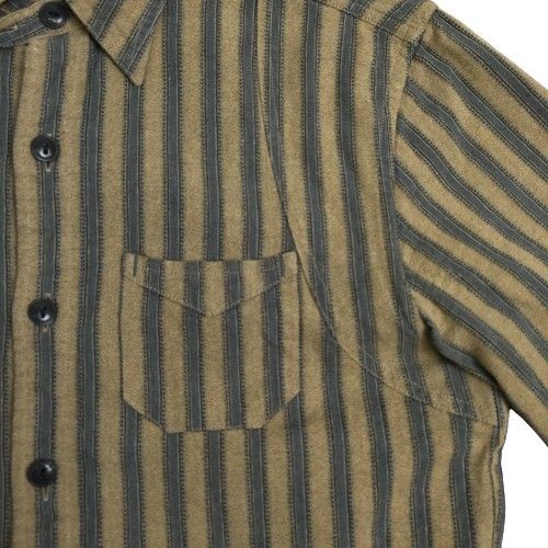 RRL ダブルアールエル  OWYHEE WORK SHIRT チンスト マチ付き ユニオンチケット ストライプ ワークシャツ メンズ XS 一つ星 AG