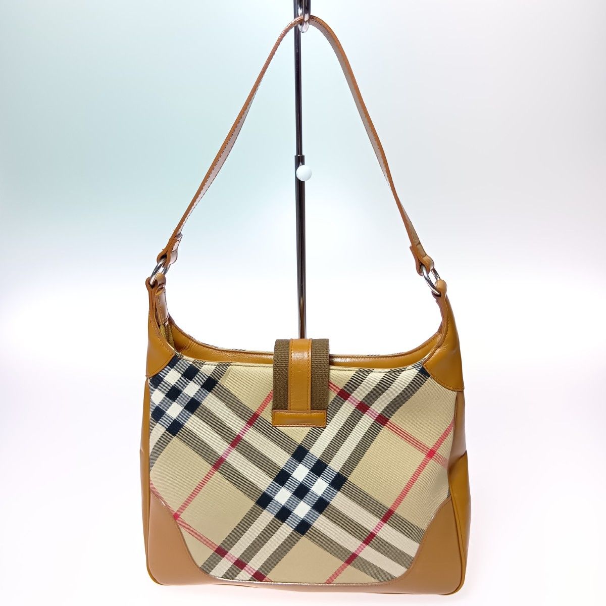 BURBERRY バーバリー ノバチェック ワンショルダーバッグ キャメル