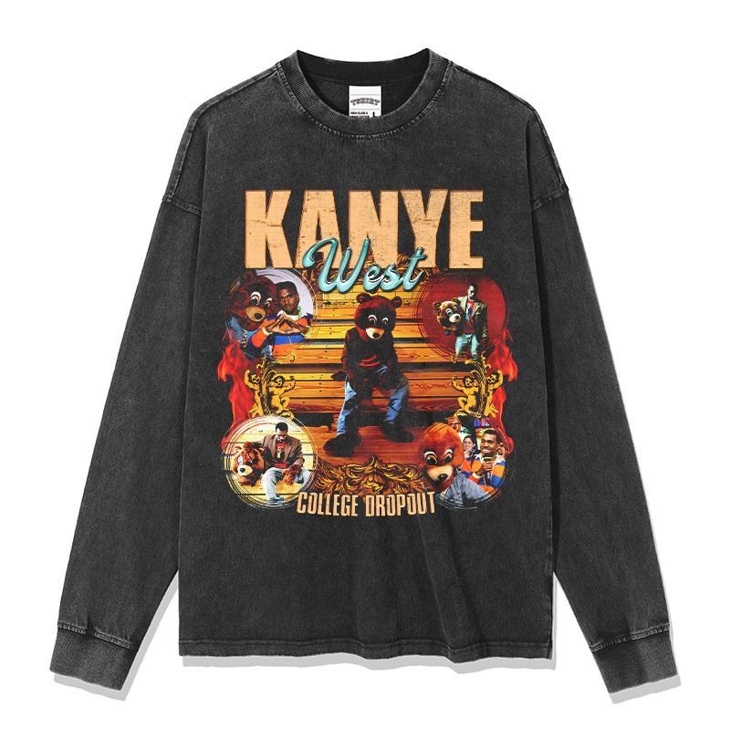 カニエ ウェスト KANYE WEST ヴィンテージ加工 ロンT 長袖 T カニエ ウェスト KANYE WEST ヴィンテージ加工 ロンT 長袖 T