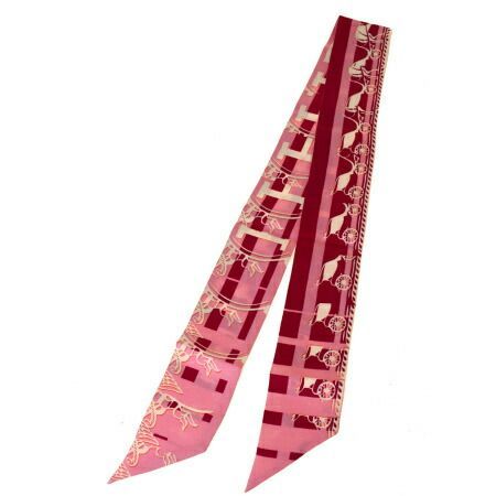 ✨️美品✨️ エルメス ツイリー 首輪と犬 レディース スカーフ ピンク シルク エルメス HERMES ツイリー トランプ JEU DE CARTES ピンク シルク