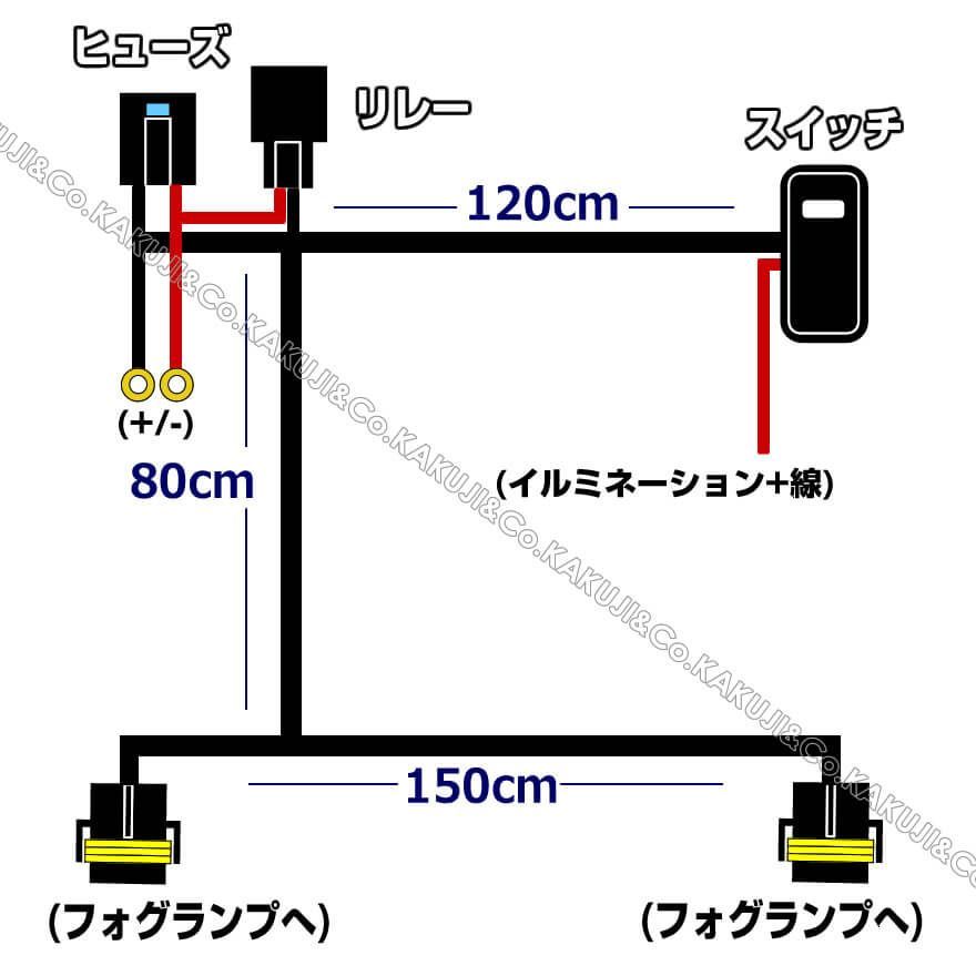 トヨタ車汎用 タイプB 後付けフォグ ランプ ハーネス キット LED スイッチ 付き アンバー LED フォグランプ 作業灯 アルファード  ヴェルファイア 30系 20系 タウンエース トラック バン S400系 ハイエース 200系 4型～