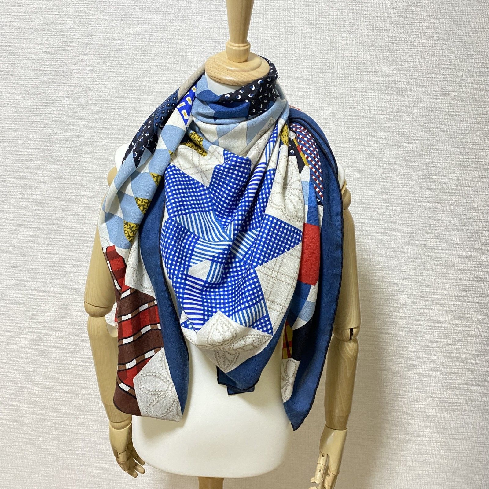希少 美品 エルメス カシシル カレジェアン 140 アメリカンキルト 和柄 希少 極美品 エルメス カシシル カレジェアン 140 スプリングス
