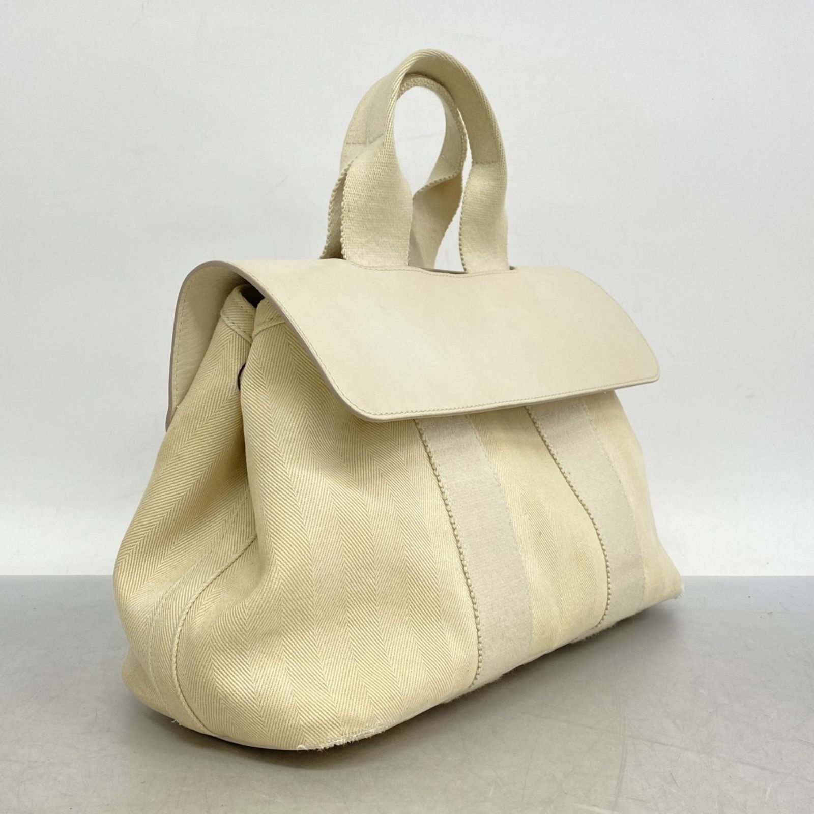 エルメス Hermes エルメス ハンドバッグ ヴァルパライソPM トワルシェブロン アイボリー K刻印レディース P1442093