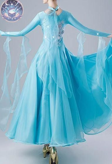 ♥ 社交ダンスドレス オーダーメイド スタンダードドレス ダンスパーティー デモ