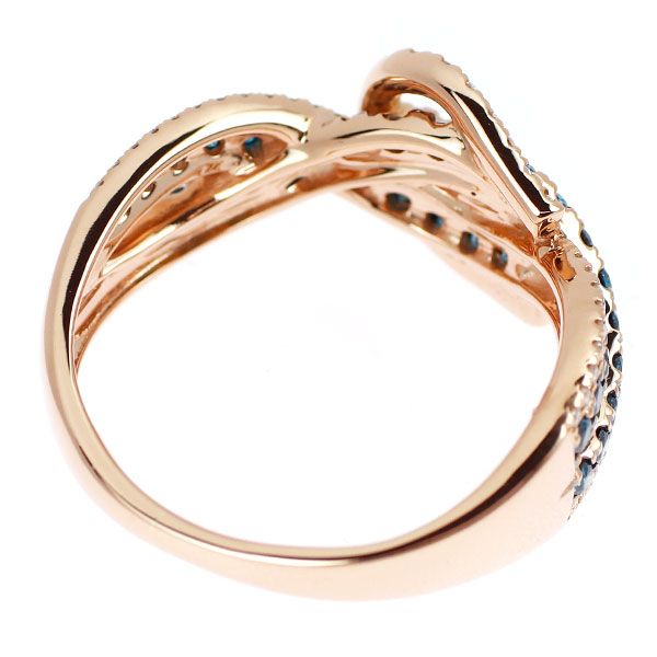 K18PG トリートブルー/カラーレス ダイヤモンド リング 0.66ct - メルカリ 