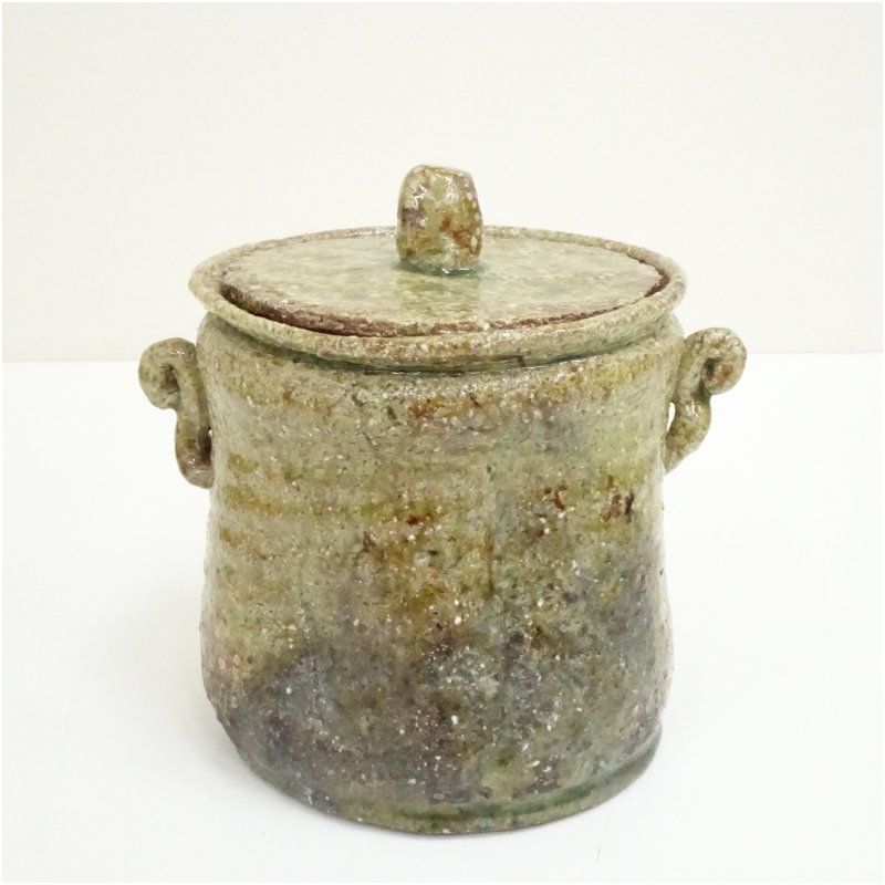 森岡嘉祥造 信楽風水指 共箱 水指し 茶道 茶道具 おしゃれ 水差し 抹茶 インテリア 茶器 水器 お茶 骨董 茶会 2月 冬