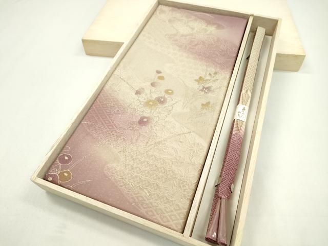 平和屋着物●和装小物 帯締め 帯揚げセット 枝花吉祥文 暈し染め 金彩 ♥ CAAZ6048ju