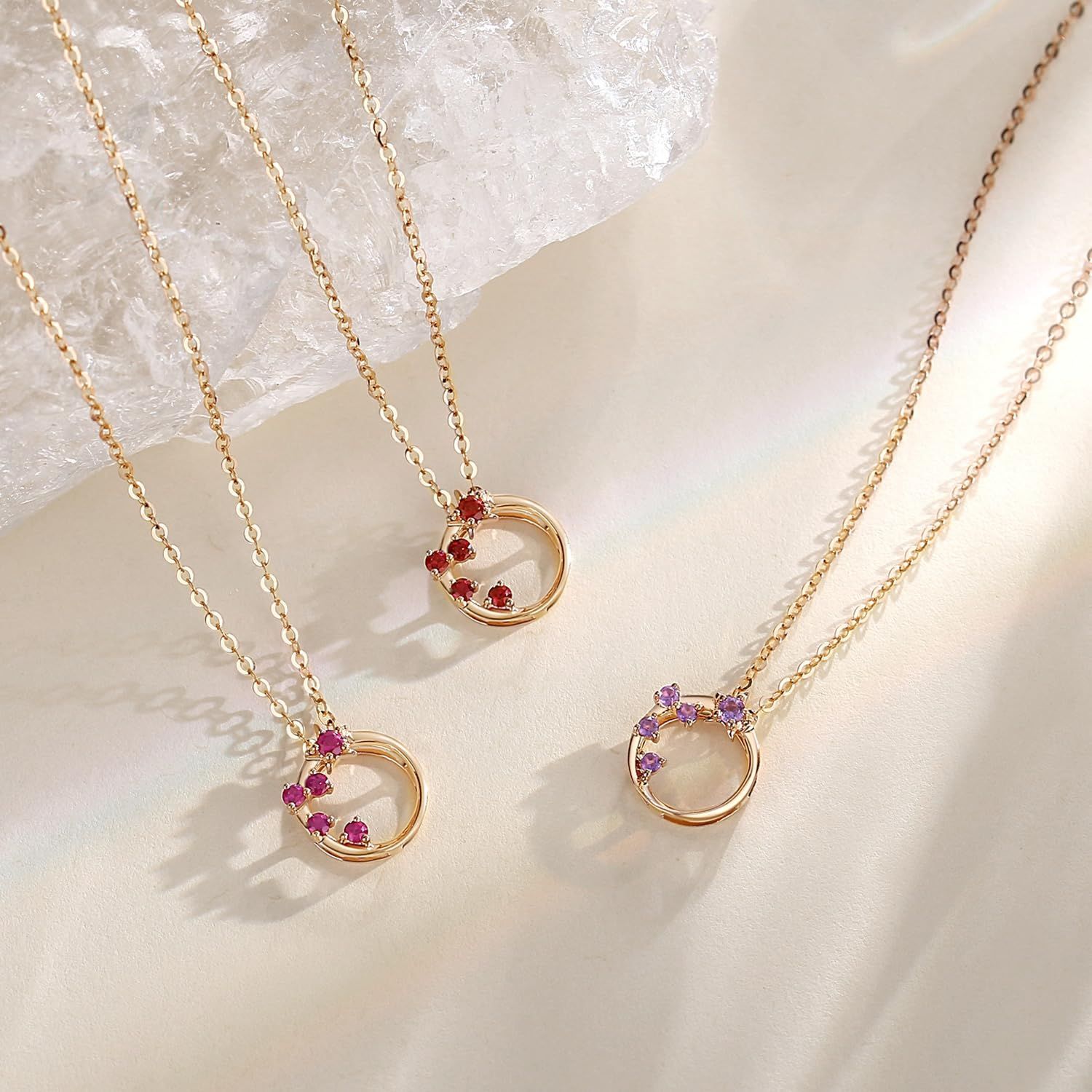 10月 トルマリン ピンクゴールド FANCI.ME リングチャーム ネックレス 10月 トルマリン ピンクゴールド FANCI.ME リングチャーム