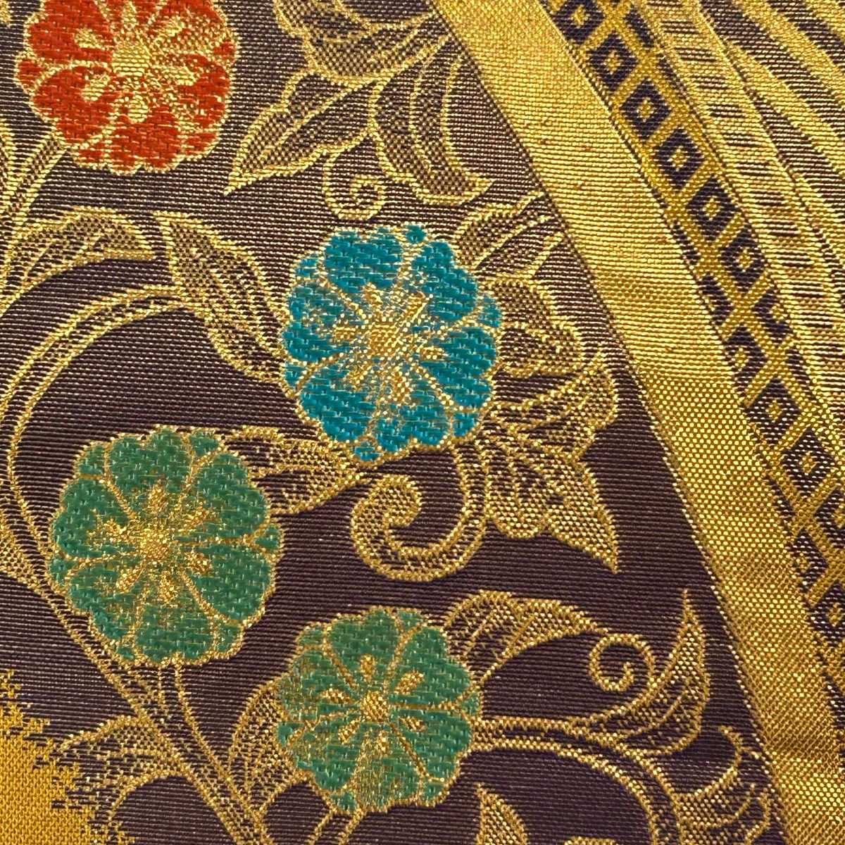 袋帯 秀品 夏帯 萩 草花 箔 クリーム 六通 正絹｜中古・古着