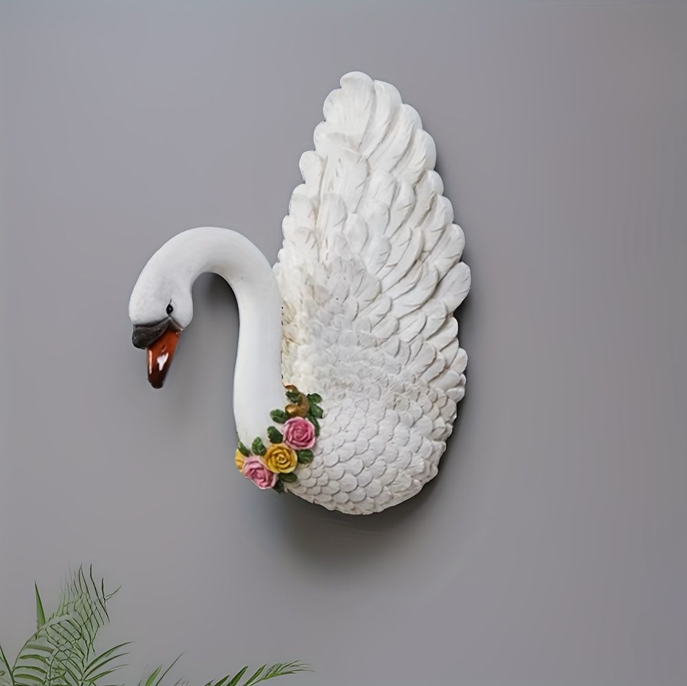 壁掛け インテリア 白鳥 スワン ユニーク オシャレ 玄関ドア リビング ダイニング 寝室 室内インテリア 屋内 装飾 DIY おしゃれ プレゼント 贈り物 ギフト 樹脂 感 NEXPOTALLINN_EU
