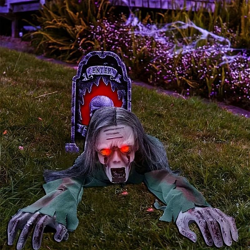 オブジェ ゾンビ ユニーク 電動 インテリア 置物 ハロウィン ハロウィーン イベント 装飾 幽霊 ゴースト デコレーション お化け屋敷 4-7