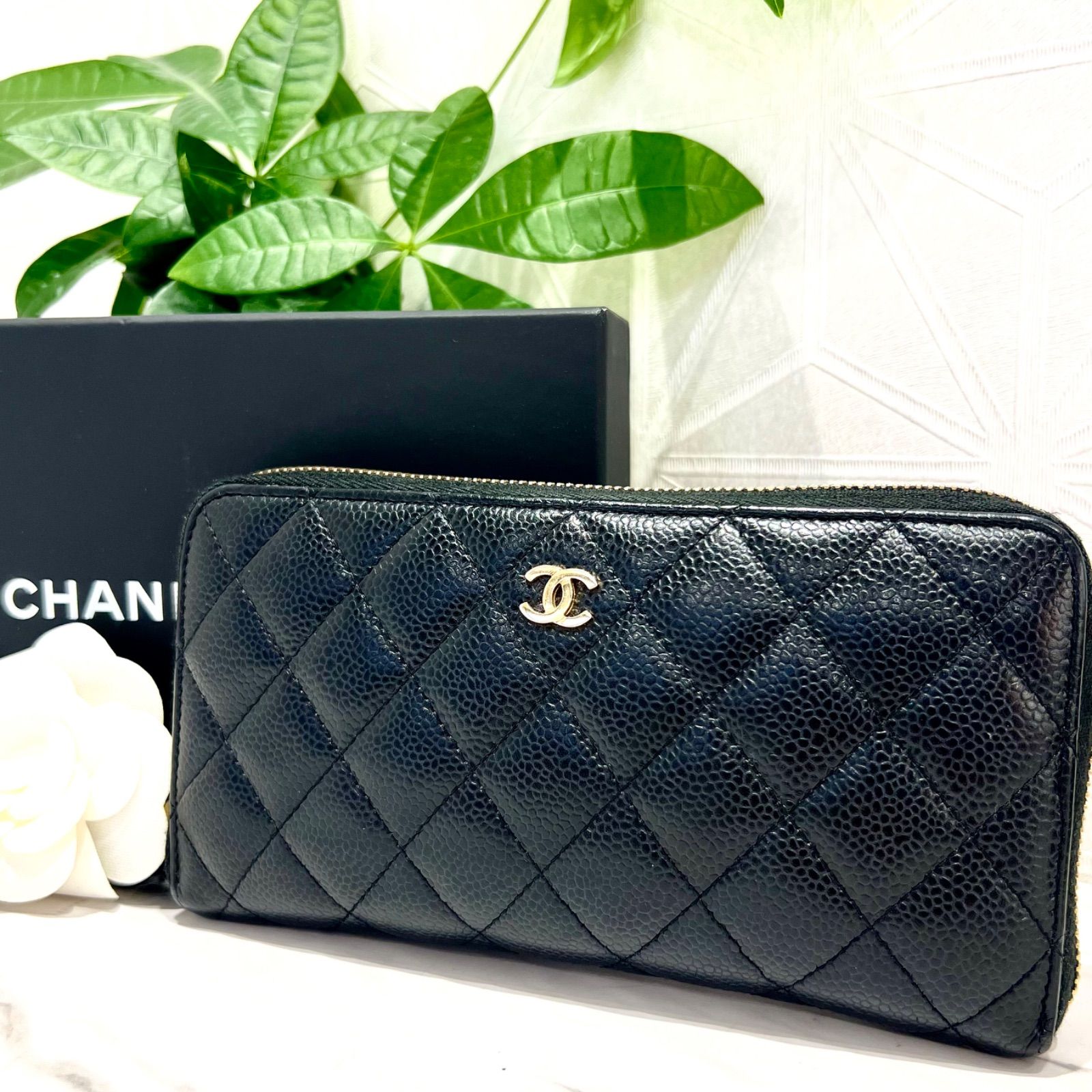 ⭐︎CHANEL シャネル ココマーク マトラッセ ラウンドファスナー 長 