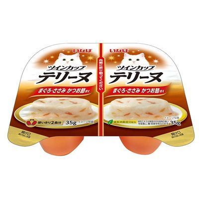 いなば ツインカップ テリーヌ まぐろ ささみ かつお節添え 35g×2パック 1ケース48セット