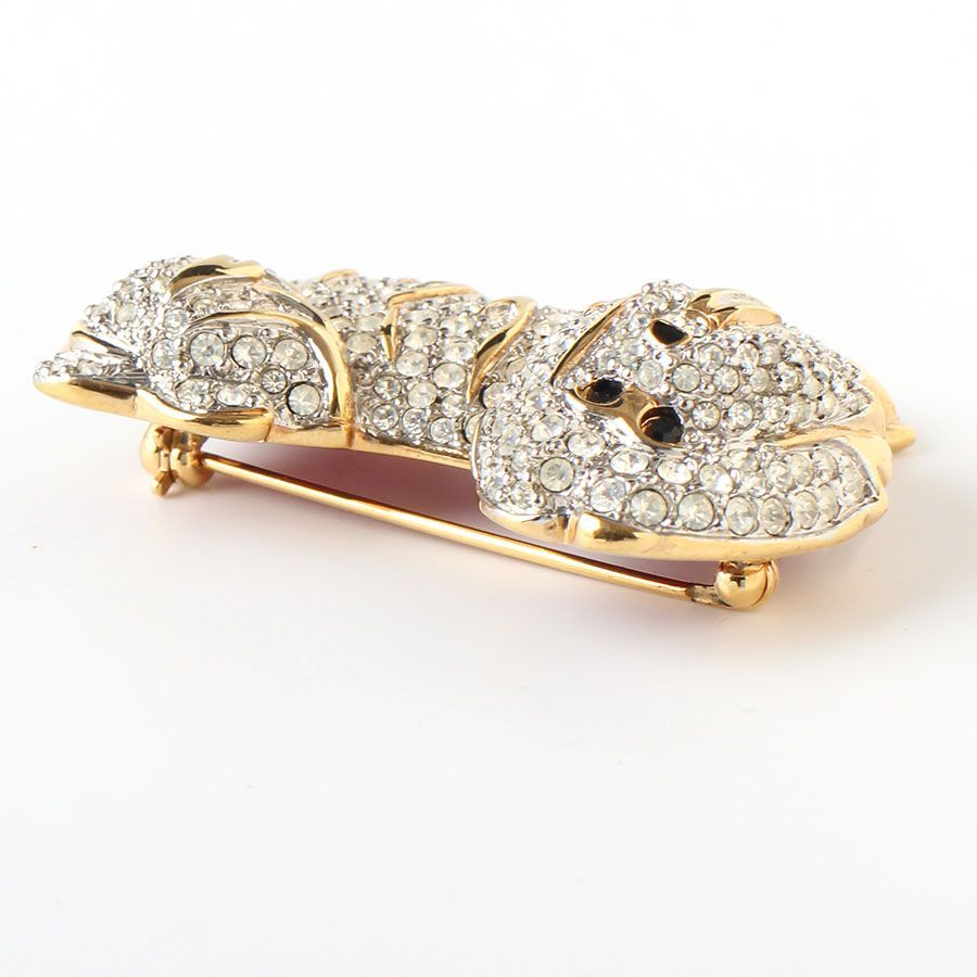 最終値下げ！【美品】スワロフスキー　ブローチ　犬 SWAROVSKI ブローチ 犬 いぬ わんちゃん ダルメシアン おすわり