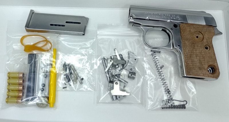 マルシン COLT 25 AUTO シルバー ABS 発火モデルガン 組立キット