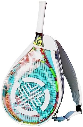 [新品※未使用] TECH SKIN ホログラムテニススリングバッグ ラケット ２本 収納 おしゃれ クロスバッグ 肩掛け 小物収納 レインボー ナイロン