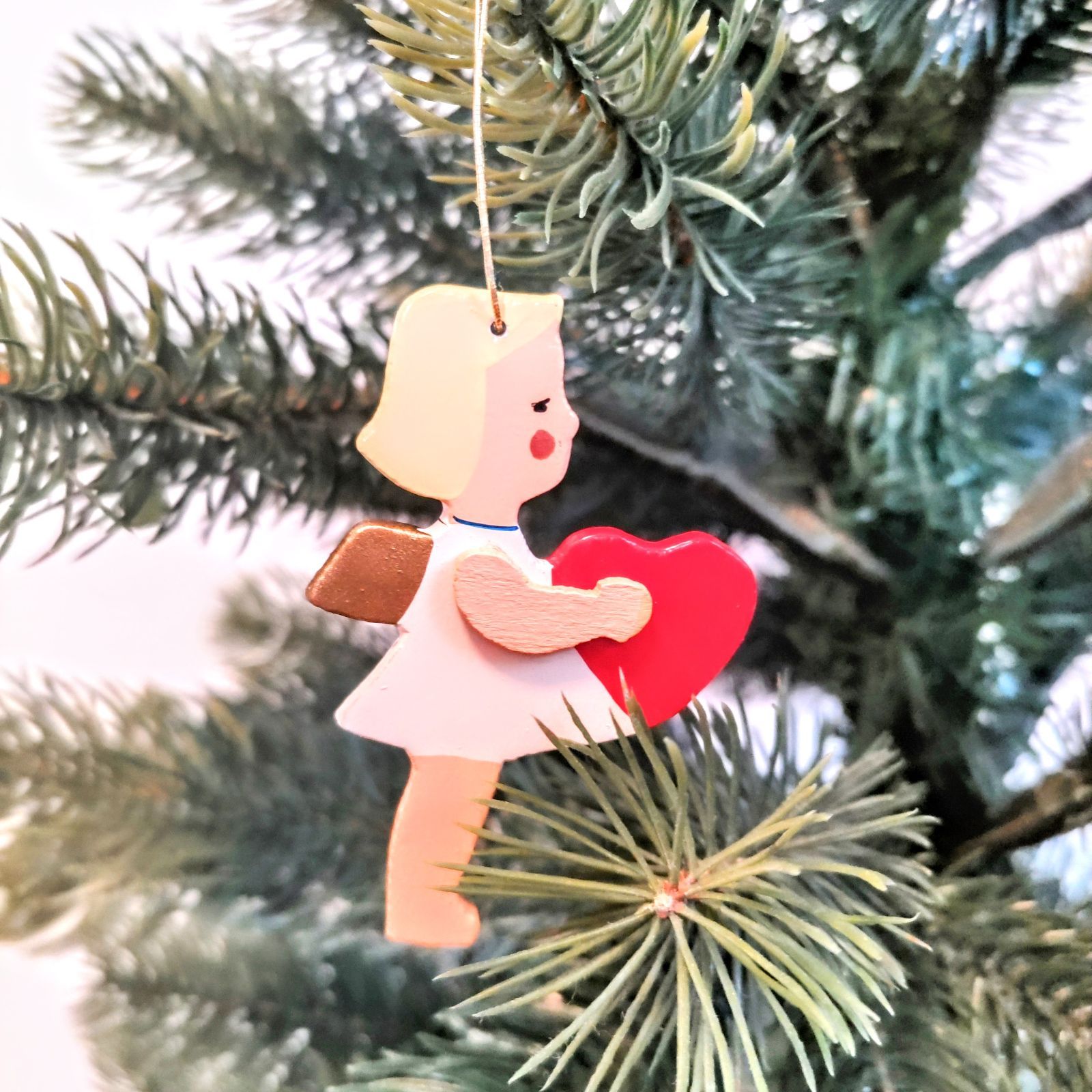 ドイツ工芸品 オーナメント 3人の天使 3つセット クリスマス飾り 木製