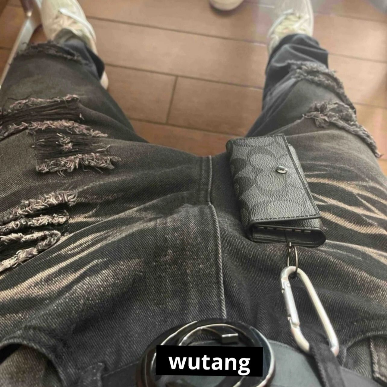 US UKドリル ダメージジーンズ クラッシュデニム y2k trapstar AMIRI mnml - メルカリ